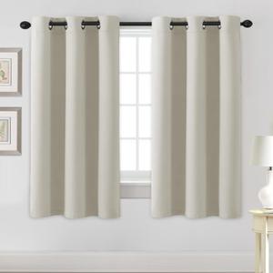 H.VERSAILTEX Blackout Curtains for Bedroom Thermal Insulated Room Darkening Living Room Curtains 63 Inch Long Grommet Privacy Protection Window Curtain Panels/Drapes for Nursery,2 Panels, Ivory/Cream