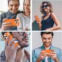 2 x Compatible with iPhone 17 Pro Case, Shockproof Liquid Silicone Protective Phone Case with Soft Anti-Scratch Microfiber Lining Ultra Slim Drop Protection Phone Cover (Orange)