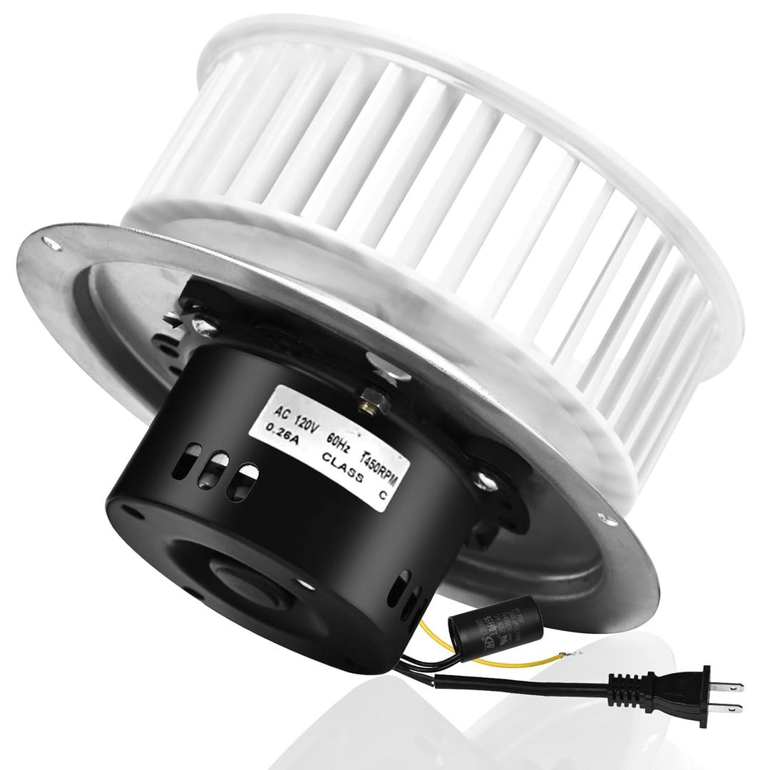 Upgrade QT-100L QT-110-B QT-110N-B QT-90N-B Bathroom Fan Motor & Blower Wheel Fit for All Nutone QT-90N-B QT110 QT100 QT9093WH QT-80-B Series Fans Replace 0696B000 Exhaust Fan Motor 100CFM 3.5 Sones