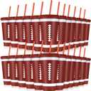 Bokon 12 Pcs Plastic Football Cups with Straw and Lid, Football Party Supplies 24 oz Disposable Cups Reusable Drinking Cup for Sports Events Birthday Party Decorations