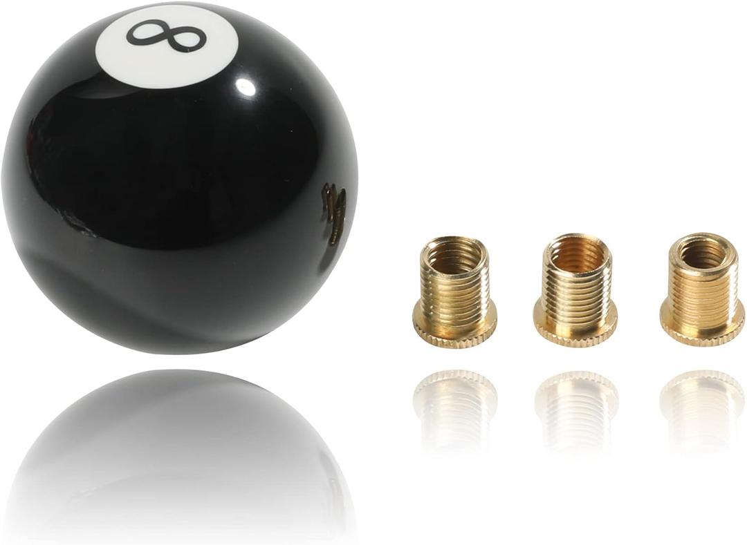 Shift Knob Manual Gear,Round Shift Knob Acrylic Gear,4 5 6 Speed Universal Shifter Knobs with 3 Adapters,Fit for Manual Car M 8 * 1.25, M 10 * 1.25, M 10 * 1.5, M 12 * 1.25 (Black8)