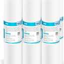Membrane Solutions 50 Micron Sediment Water Filter Replacement Polypropylene Cartridge 10"x 2.5" for Whole House RO System, Compatible with Aqua-Pure AP110, GE FXUSC, WHKF-GD05, Culligan P5-6 Pack