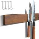 HOSHANHO. 12 Inch Wood Magnetic Knife Holder, 1x Wood Magnetic Knife Holder, 3x Expansion Screw Sleeve, 3x White screws, 2x 3M tape