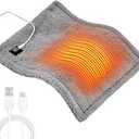 USB Heating Pad, 5V 3A Fast Heating with 3 Heat Settings & Auto Off, Travel Heating Pad for Neck, Shoulder, Back,Knee & Period Cramps. 12"x16" Fleece Heated Pad with USBA to USBC Cable, Grey