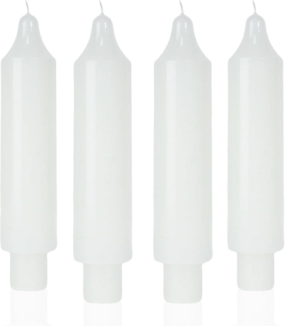 MAITREYA White Candlesticks Short Taper Candle Dripless Dinner Candle for Wedding Party Decoration Home Dinner,6.5inch,4 Pack