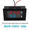 0.28" Volt Meter, DC 0-100V 10A Digital Voltmeter Ammeter Dual 3 Bits LED Display with Connect Wires Mini Ammeter Voltmeter for Electronic Circuit Experiments Cars RV Solar Energy (5Pack)