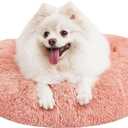 MIXJOY Orthopedic Dog Bed Comfortable Donut Cuddler Round Pet Beds Ultra Soft Washable Dog and Cat Cushion (23'', Pink)