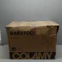 COLAMY Bar Stools Set of 4, Swivel BarStools with Back, Counter Height Bar Stools with Thick Padded Seat, Modern Upholstered, Metal Bar Chairs for Kitchen Island, Dining Room, Brown, 2 Pack