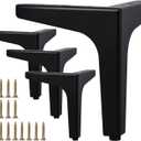 La Vane 7 inch Metal Furniture Legs, Set of 4 Modern Iron Diamond Triangle Furniture Feet DIY Replacement Black for Cabinet Cupboard Sofa Couch Chair Ottoman
