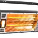 Electric Garage Heater 120V, 750/1500W Ceiling Mount Space Heater for Garage, Shop, Patio with 90 Adjustable Tilt, Dual Quartz Radiant, Safety Metal Grille and Overheat Protection, 1-Pack