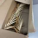 30 Large Gold Palm Leaves Palm Fronds Tropical Leaves Areca Palm Branches Artificial Palm Leaves with Stem Golden Palm Tree Leaves Faux Palm Leaves for Floral Arrangement Fake Gold Leaves 6Pcs