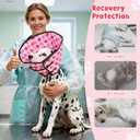 Avont Dog Cone Alternative, Adjustable Soft Comfy Foldable E Cones for Medium Large Dogs After Surgery, Escape-Proof Elizabethan Collar for Surgical Wound Recovery Stop Licking -Strawberry(S)