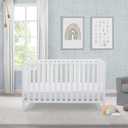 Delta Children Heartland 4-in-1 Convertible Crib - Greenguard Gold Certified, Bianca White, 54.3"L x 29.5"W x 35"H