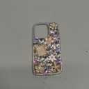 Compatible with iPhone 14 Pro Bling Glitter Case Luxury Cute Sparkle Rhinestone Diamond Girly Protective Phone Cover Case for Women Girl (White)