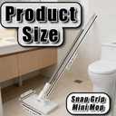 Snap Grip Mini Mop, Zero Touch Cloth Changing Flat Mop with Automatic Hands-Free Clip, Retractable 40 Inch Locking Handle for Gaps & Multi-Surface Cleaning, Wet & Dry, Includes 10 Reusable Cloths