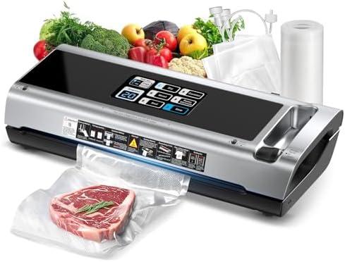 90KPa Portable Vacuum Sealer Machine for Food, One-Touch Open Lid, Detachable & Easy to Clean, Vertical Placement Saves Space, Powerful Suction for Freezer Bags & Food Storage