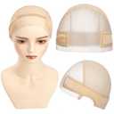 Lace Wig Grip Cap, Beige Wig Caps for Women Keeping Wig in Place, 13x4 HD Transparent Lace Front Wig Caps with Adjustable Wig Grip Cap Band Non Slip, Wig Caps