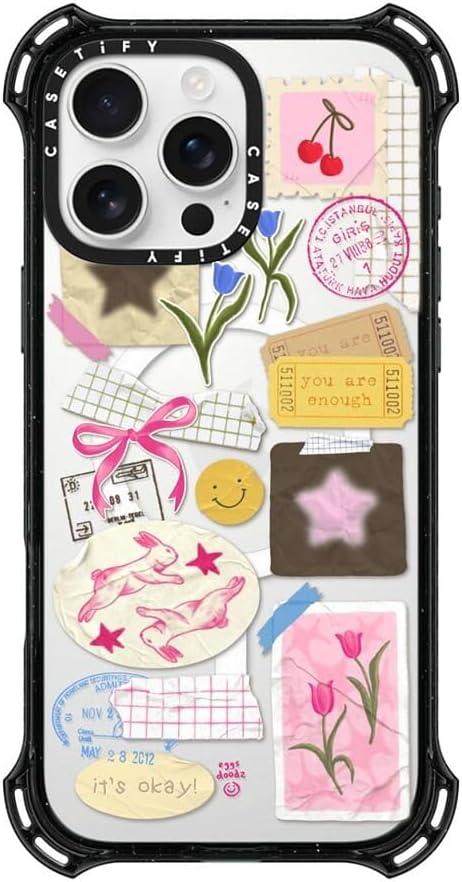 CASETiFY Bounce Case for iPhone 16 Pro Max [Shockproof / 21.3 ft. 6X Military Grade Drop Protection/Compatible with Magsafe] - You are Stars Collage - Clear Black (iPhone 16 Pro Max (6.9") - Bounce)