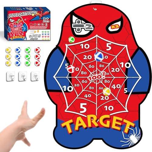 Large Dart Board for Kids – Creative Net Pattern Design with Math Challenge Zones ×2 and ÷2, Colorful Sticky Ball Target Toy for Boys and Girls Ages 4–8, Safe Indoor Outdoor Party Game