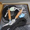 Windows Screen and Screen Door Repair Kit, 48"x118" Charcoal Fiberglass Mesh with Rolling Tool/Hook/Ruler/Cutter/Spline - Window Screen & Sliding Screen Door Replacement for Windows, TOOLTRIZ