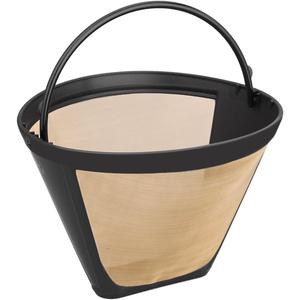 Gold Coffee filter - Permanent Reusable #4 Cone Shape metal Coffee Filter Compatible with Ninja CFP301 CFP201 Coffee Accessories - 4-1PCs