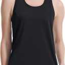 Women's Racerback Workout Tank Tops Breathable Lightweight for Running Yoga Gym & Summer Loose Fit Casual Wear Black (Black, S)