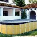 ShadeMart 15' x 30' Oval Swimming Pool Cover Blue Winter Pool Cover Tarp 100 GSM Extra Heavy Duty Anti-Leaf Waterproof UV Resistant Customize Size Pool Cover (Cover Size: 19'x34’ / 4 ft .Overlap)
