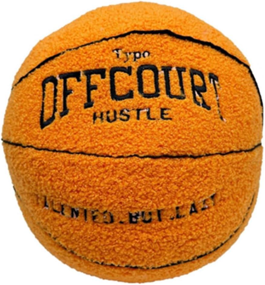 OUKEYI 9.8"/25cm Offcourt Basketball Plush Toy, Soft Basketball Plush Pillow Stuffed Basketball Plush Toy Sofa Ball Pillow Household Stuffed Ball for Fans Boys and Girls All of Age (Orange)