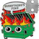 Emotional Dumpster Fire Fridge Magnets - Everything's Fine Refrigerator Magnet - Cute Whiteboard Support Ornament - Hilarious Desk Accessories for Work - Inspirational Gift for Men Women Coworker