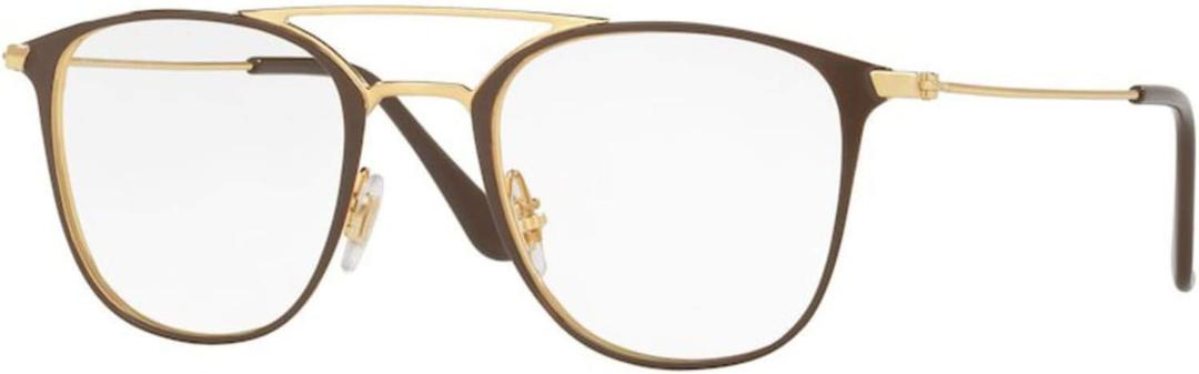 Ray-Ban RX6377 - 2905 Eyeglass Frame GOLD/SHINY BROWN W/ DEMO LENS 50 mm