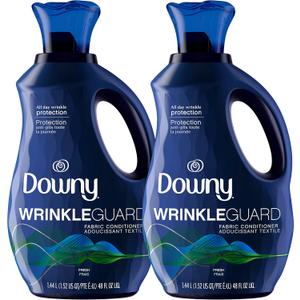 Downy WrinkleGuard Liquid Fabric Softener and Conditioner, Fresh, 48 fl oz 48 Loads, Pack of 2