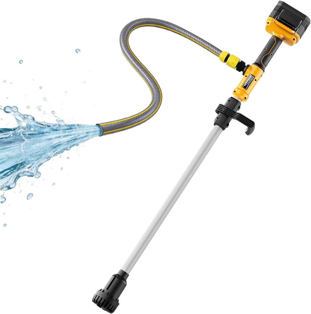 Cordless Stick Water Transfer Pump Compatible with DeWalt 20V Max Battery (Tool Only), 720 GPH Portable Electric Utility Pump with 32FT Lift, Brushless Sump Pump for Pool, Garden, Pond, RV and Boat