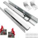 4Pair 8PCS Undermout Drawer Slides 12 15 18 21 Inch Bottom Mount Soft Close Drawer Slides Full Extension Concealed Drawer Rails/Mounting Screws,Locking Device and Brackets,80 LB Load Capacity 15"