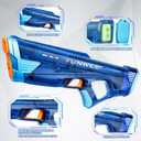 2 Pack Electric Water Gun for Adults Kids, Powerful Automatic Squirt Gun, High Powered Shooting 100+ Times, Long Range, Auto Water Blaster, Pool Outdoor Water Toy(Transparent Blue)