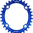 DECKAS Round Oval 104BCD 34T Narrow Wide Chainring Single Chainring for 6/ 7/ 8/ 9/ 10/ 11/ 12-Speed (Oval Blue, 34T)