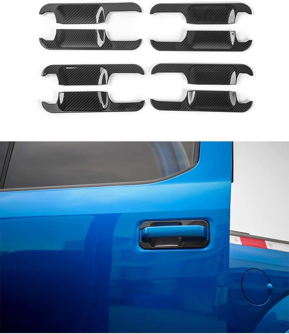 JeCar Exterior Door Handle Bowl Decoration Trim Cover for 2015-2020 Ford F150 4 Door (Carbon Fiber Look)