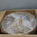 Gold Crystal Chandelier Modern 18" Round Semi Flush Mount Ceiling Light for Dining Living Room Bedroom & Foyer - Large Round Pendant Fixture