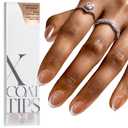 BTArtboxnails French Gel Nail Tips - French Tip Press on Nails Brown Extra Short Almond XCOATTIPS for Nail Extensions