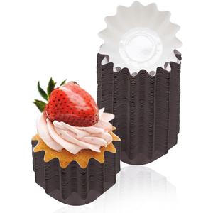 100 PCS Baking Cups Cupcake Liner Flared Brioche Standard Muffin Wrappers Greaseproof Coated Paper Cup for Wedding Birthday Holiday Party or Baby Shower (Brown)
