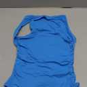 QINSEN Women's Square Neck Sleeveless Double-Layer Tank Tops Basic Tight T Shirts Peacock Blue