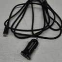 The product is a Philips Dual USB car charger with a USB-A and USB-C charge cable.
It has two USB ports and provides 2.4 AMPs and 12 watts of power. 
The included braided cable is 6 feet (1.8 meters) long.