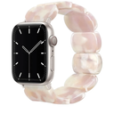 Resin Stretchy Watch Bands Women Compatible with Apple Watch 38mm 40mm 41mm 42mm (S11/10) Tortoise Light Bracelet Beaded Elastic Strap for iWatch Series11/10/9/8/7/6/5/4/3/2/1/SE/Ultra (S