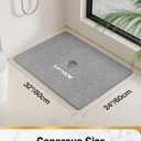 HITSLAM Shower Mat, 32 x 24 Inch Non Slip Bath Mat for Tub, Soft PVC Loofah Bathtub Mats with Drain Holes, Quick Drying Bathroom Stall Floor Mat, Bathroom Accessories Without Suction Cup, Grey