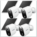 Security Cameras Wireless Outdoor-Solar&Battery Powered 2K 2.4G Cameras for Home Security, Instant Alert, AI Human Detection, Color Night Vision, 2-Way Talk, SD Storage, Work with Alexa, Z1 4P