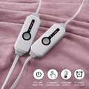 Electric Heated Blanket 84"x90" Queen Size, Soft Coral Fleece, Dual Controllers with 4 Heating Levels and 10 Hours Auto-Off, Machine Washable, Cozy Plush Fabric for Home, Purple