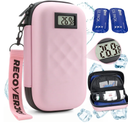 Insulin Cooler Travel Case Diabetic Medication Bag With Thermometer Temperature Display Medication Diabetic Cooler Travel Medicine Organizer Bag for women & 2 Ice Pack-Pink