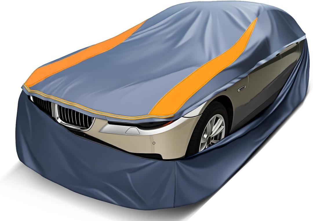 Full Enclosed Waterproof Car Covers Universal Fit VW Beetle/Golf,BMW Z4,350z/370z,Porsche Boxster, Audi TT/A3,Toyota Supra A90,Integra,BRZ for Sedan/Coupe/Cabrio Length of 165-177 inches