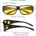 FAGUMA Night Vision Driving Glasses Fit Over Glasses Wrap Around Glasses for Men Women HD Anti Glare Yellow Lens