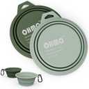 OHMO Collapsible Dog Bowl(2 Pack, Camo&Light Green 12oz/400ml) Premium Silicone Pet Water Bowls for Cats & Dogs, Portable Dog Travel Bowls Foldable for Outdoor Camping Hiking