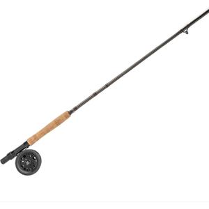Martin Caddis Creek Fly Fishing Rod and Reel Combo, 9-Foot 2-Piece Fiberglass Rod, Moderate Fast Action, Single Action Fly Reel, Aluminum Frame and Spool, Interchangeable Retrieve, Brown (5/6-Weight 9-Foot)
